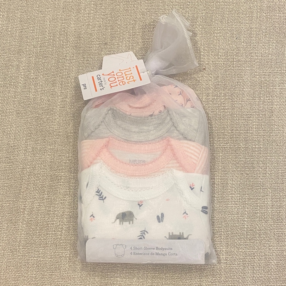 Carter's Just One You Bodysuits - Pink, Gray, White